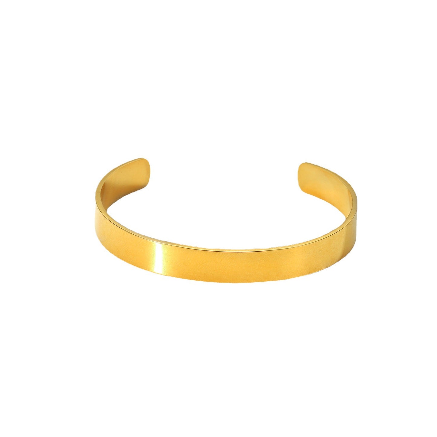 Pulsera de puño ancha geométrica minimalista de acero inoxidable chapado en oro de 18 quilates para mujer