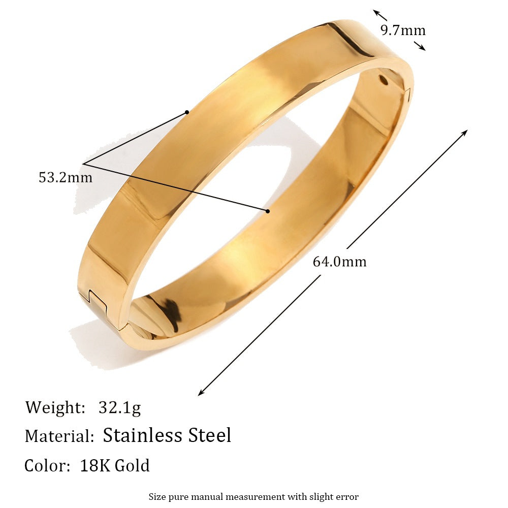 Bracciale da donna placcato oro 18 carati in acciaio inossidabile geometrico minimalista