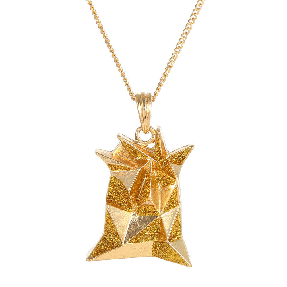 Vintage Geometric Drip Oil Alloy Pendant Necklace with Ball Chain for Unisex