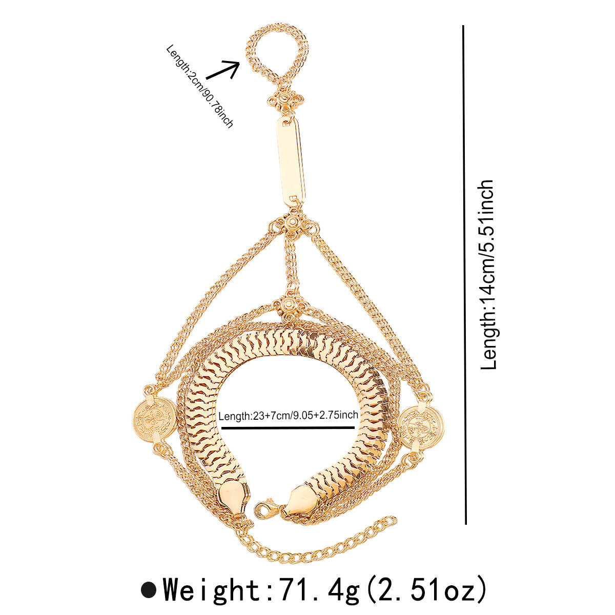 Minimalist Geometric Interlocking Finger Bracelet for Women with Electroplated Iron Finish