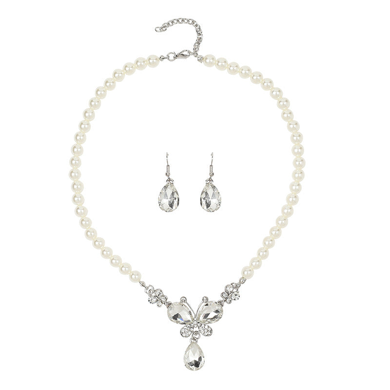 Set di Collane con Ciondoli Minimalisti in Lega Dolce con Charms di Orso, Maiale e Animali, con Dettagli in Strass su Catena di Perle per Donna