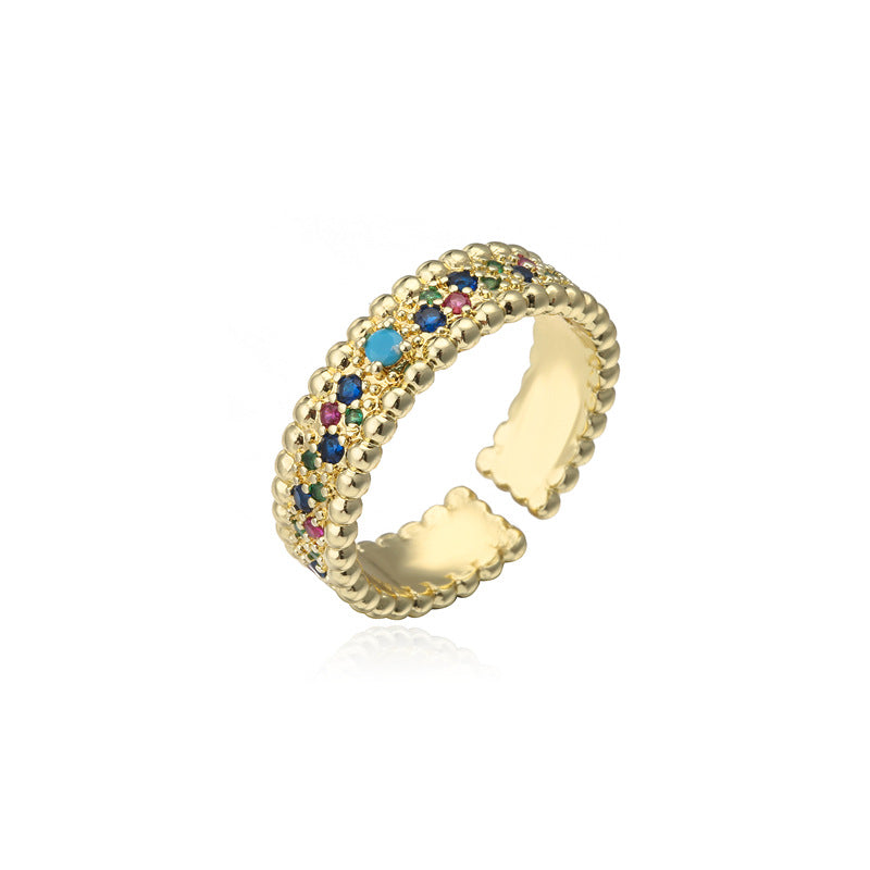 Vintage Bohemian Geometric Brass Plated Ring for Women