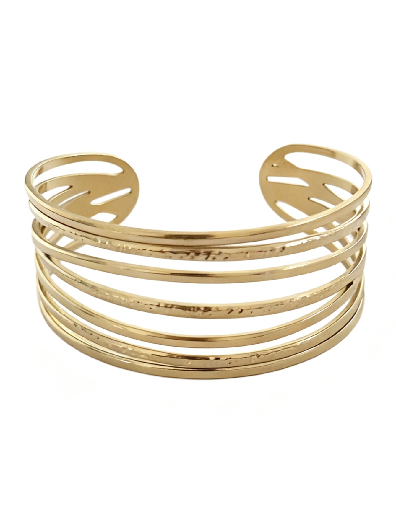 Hip-hop Hammered Starfish Stainless Steel Bracelet Ring Set