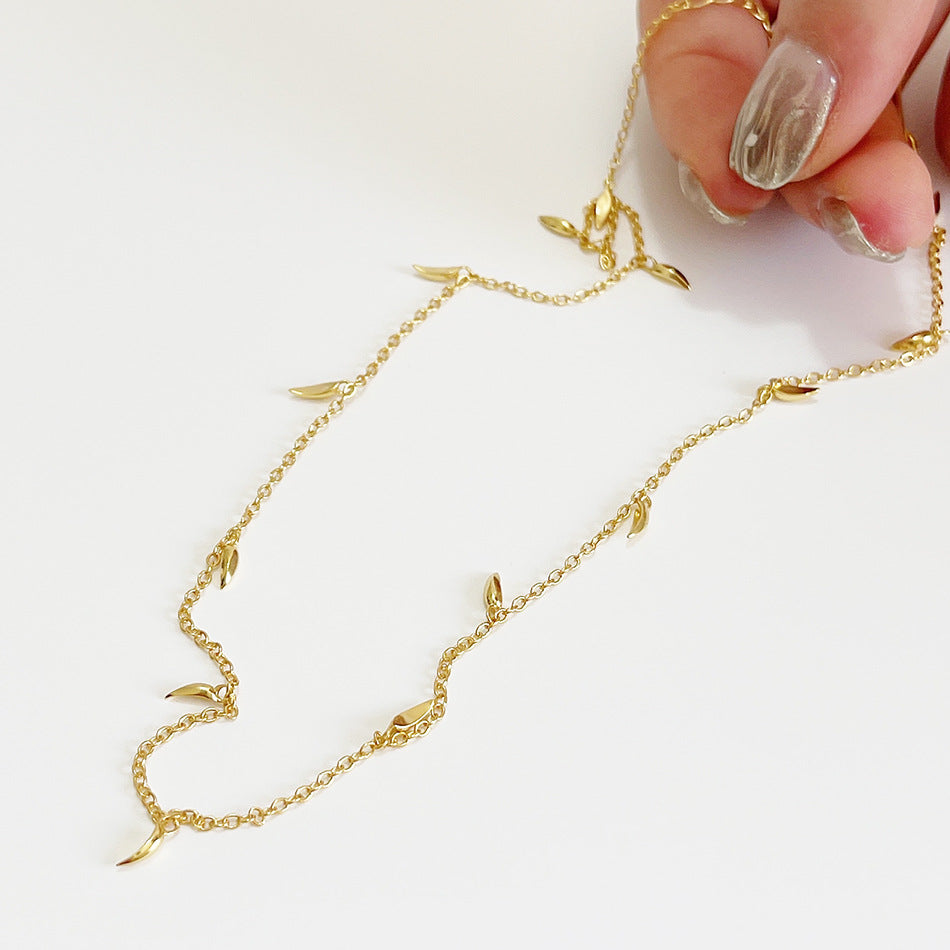Collar minimalista dulce geométrico trenzado de plata de ley 925 con colgante de borla en cadena de bolas, chapado en oro de 18 quilates