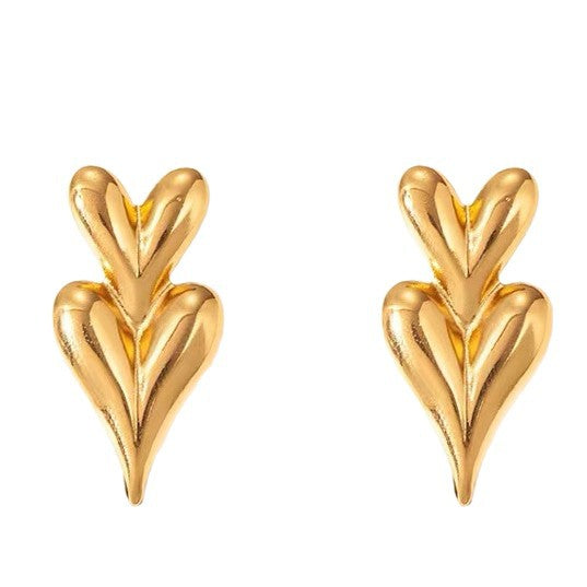 Luxury Geometric Heart Stainless Steel Earrings for Women