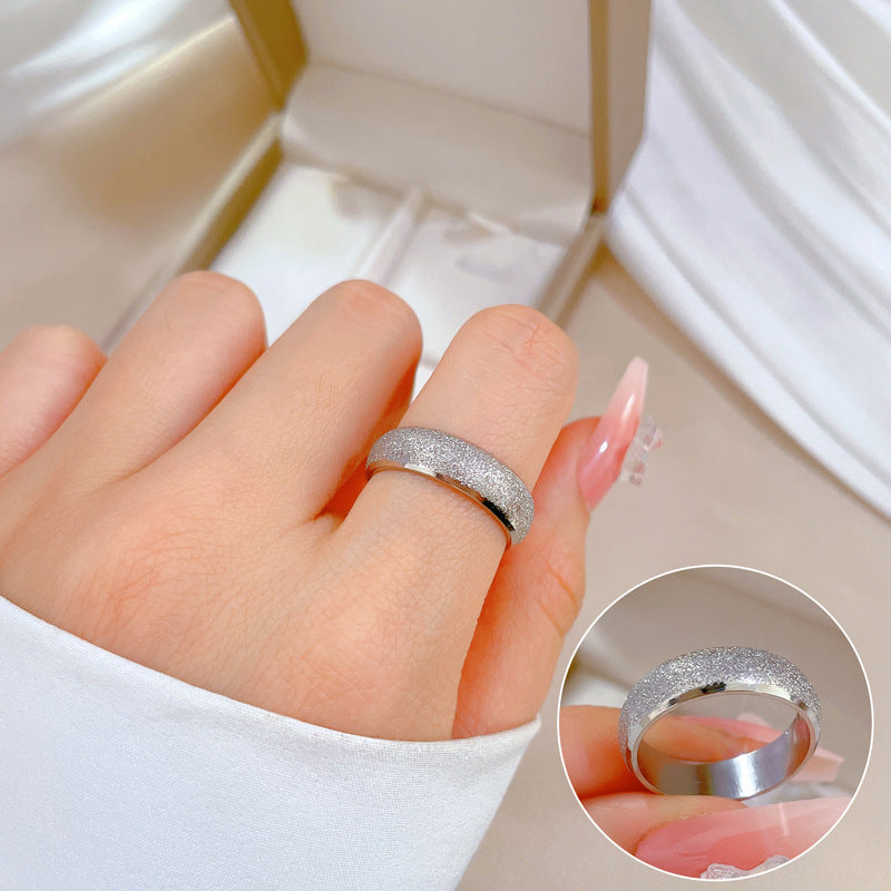 Anillo minimalista de acero de titanio geométrico para hombres y mujeres, anillo pulido con forma de corona, para clubwear y uso diario