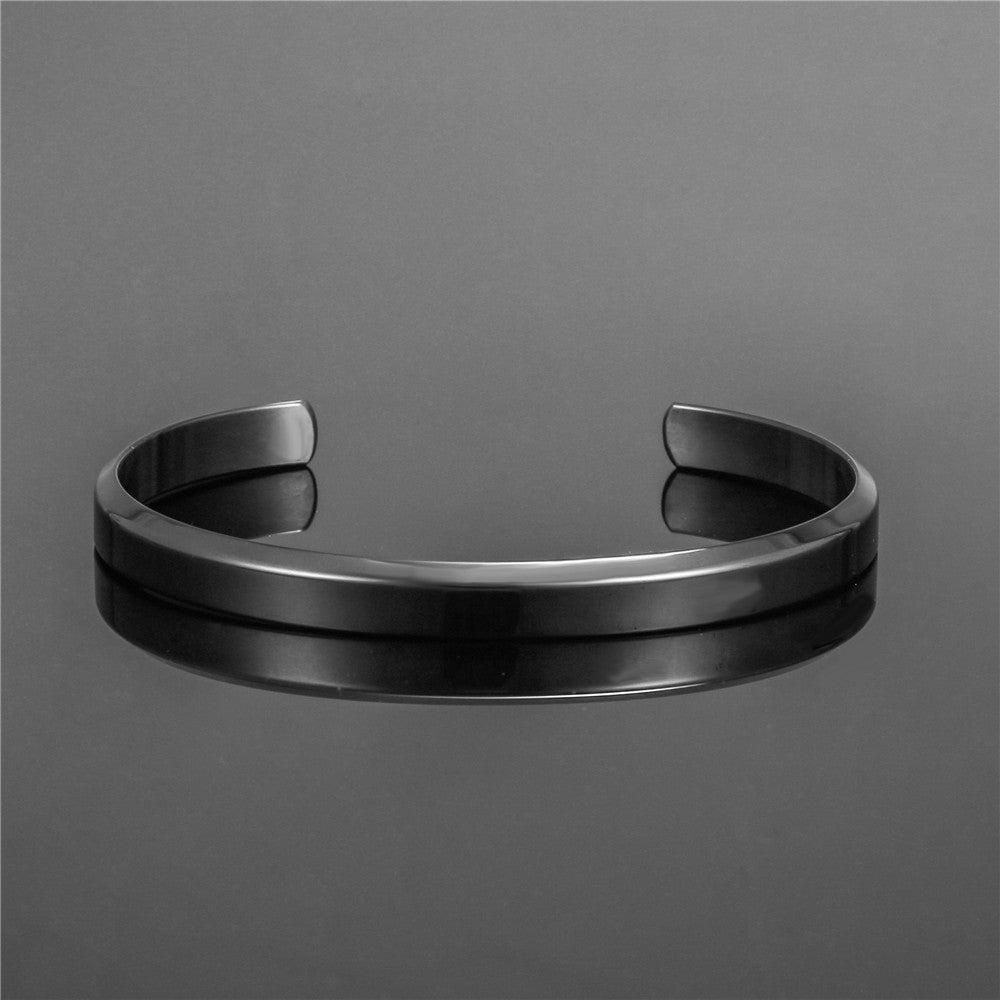 Minimalist Geometric Round Titanium Steel Plated Open Cuff Bracelet Unisex