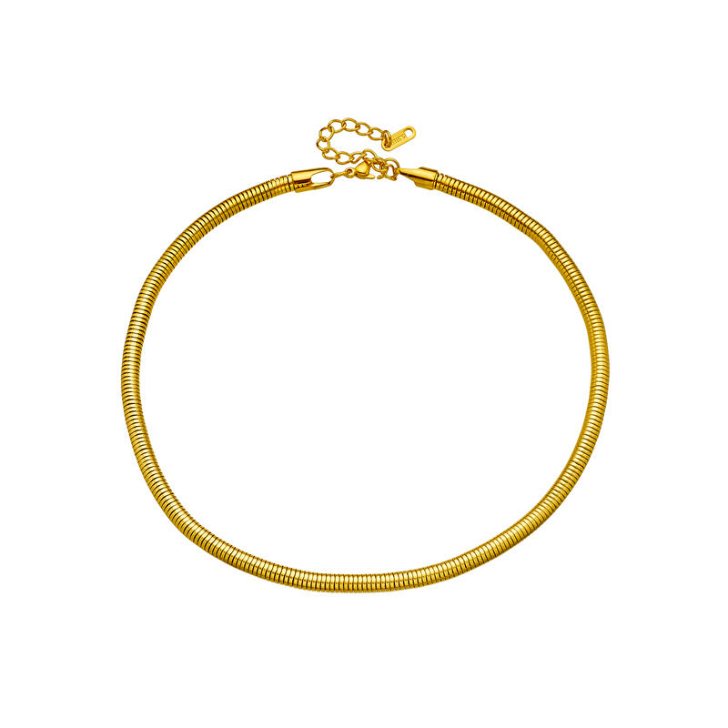 Minimalist Geometric Heavy-Duty Titanium Steel Cuban Link Necklace for Women