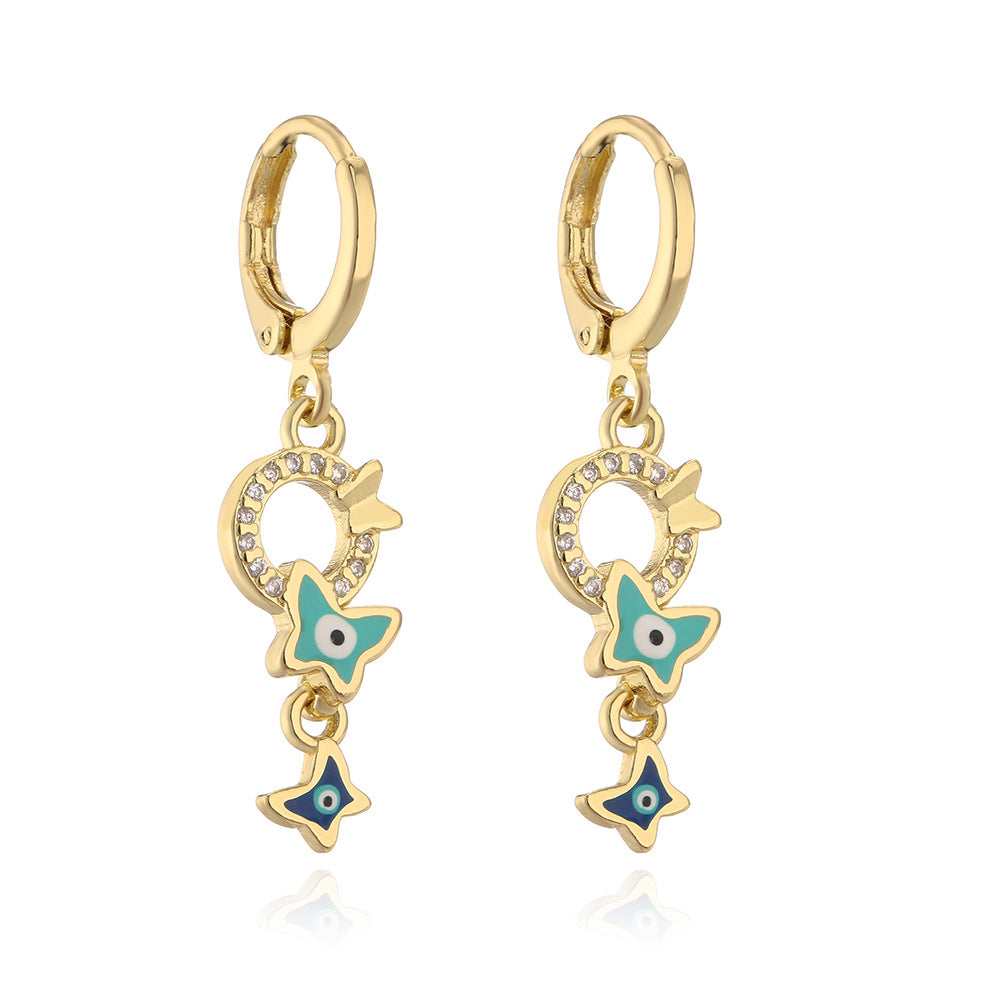 Minimalist Geometric Copper Earrings with 18K Gold Plating for Women