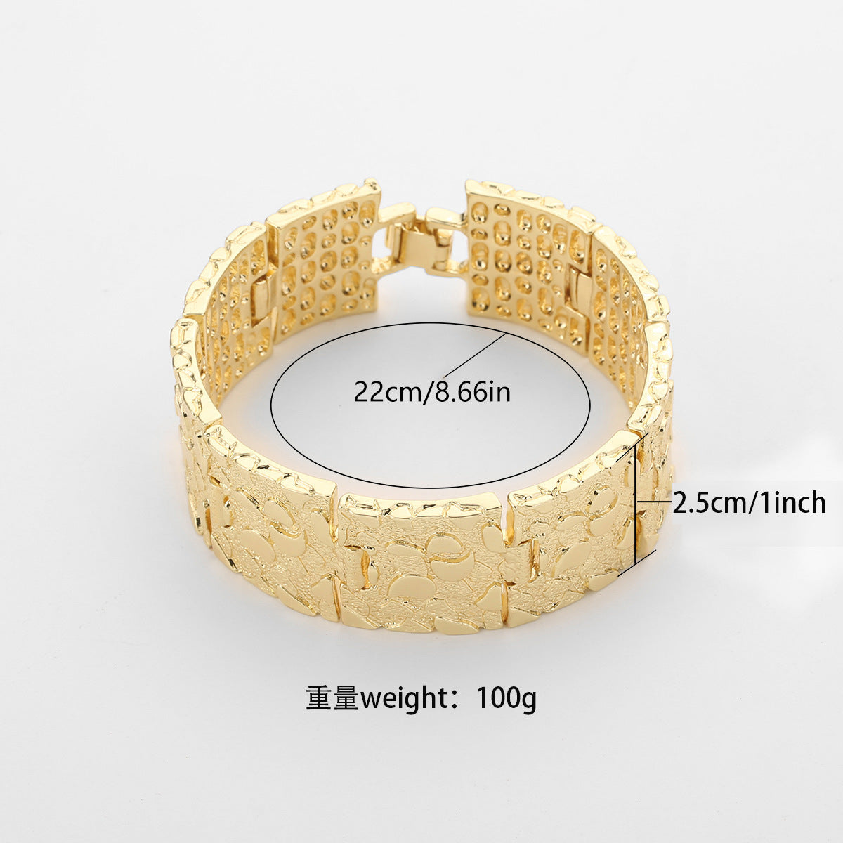Hip-hop Streetwear Geometric Checkered Plated Zinc Alloy Cuff Bracelet for Men