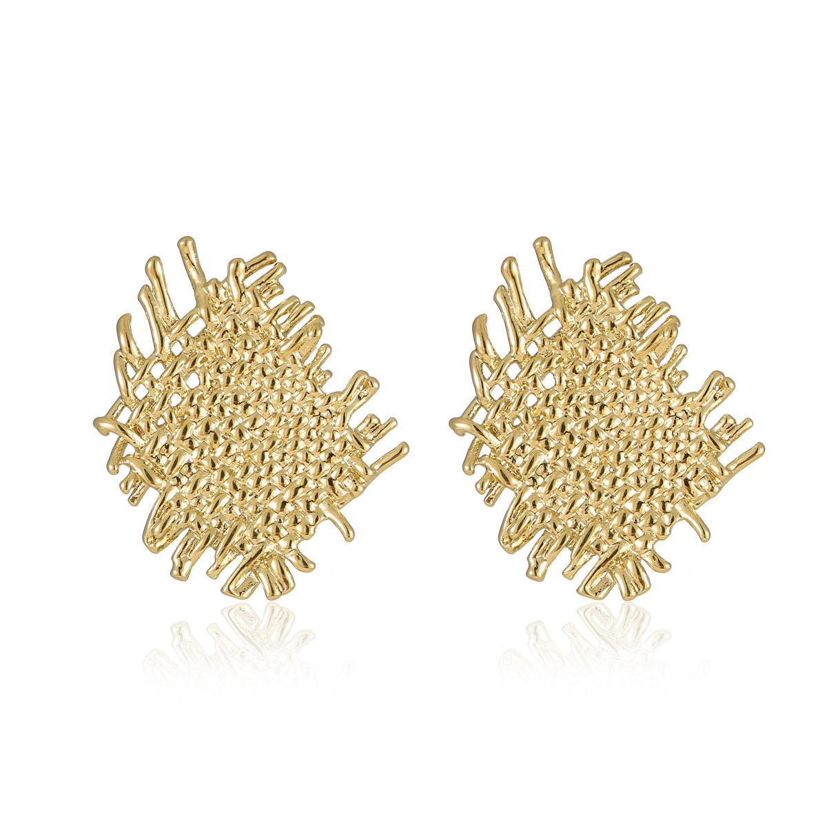 Orecchini da donna vintage geometrici in acciaio inossidabile placcati oro 18K