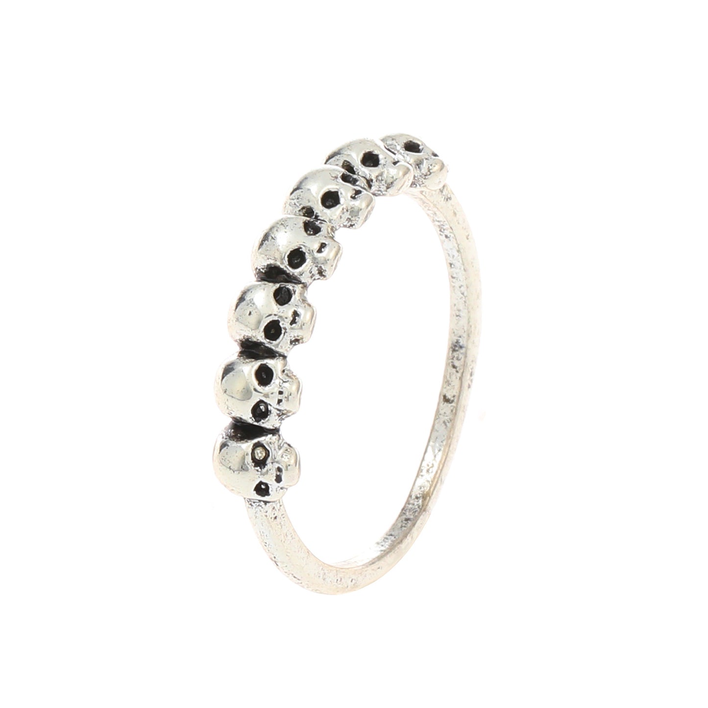 Anillo de calavera de estilo vintage para hombres y mujeres de latón con acabado antiguo, anillo de moda temático de Halloween