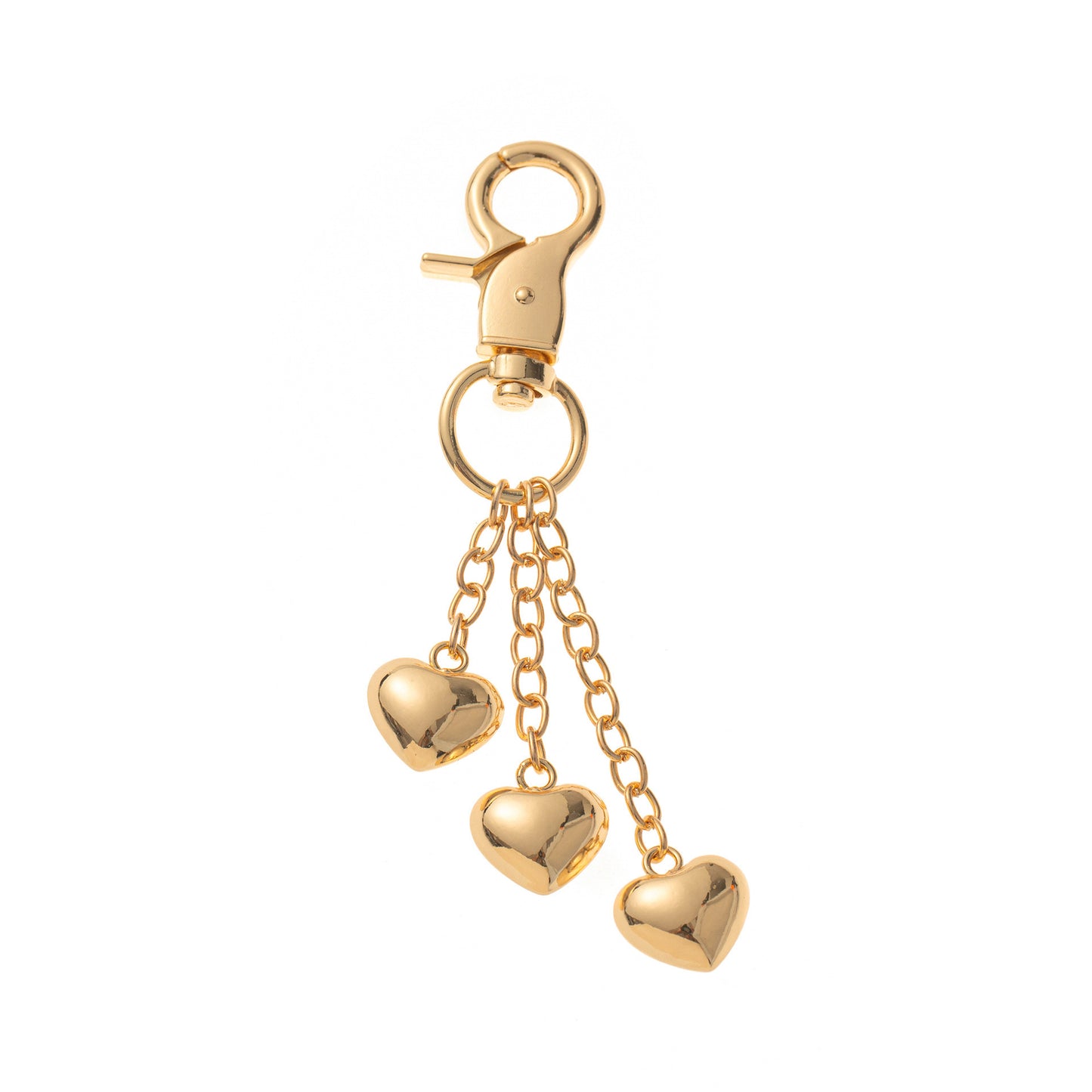 Sweet Plated Brass Animal Heart Teardrop Bag Charm with Ball Chain and Tassel