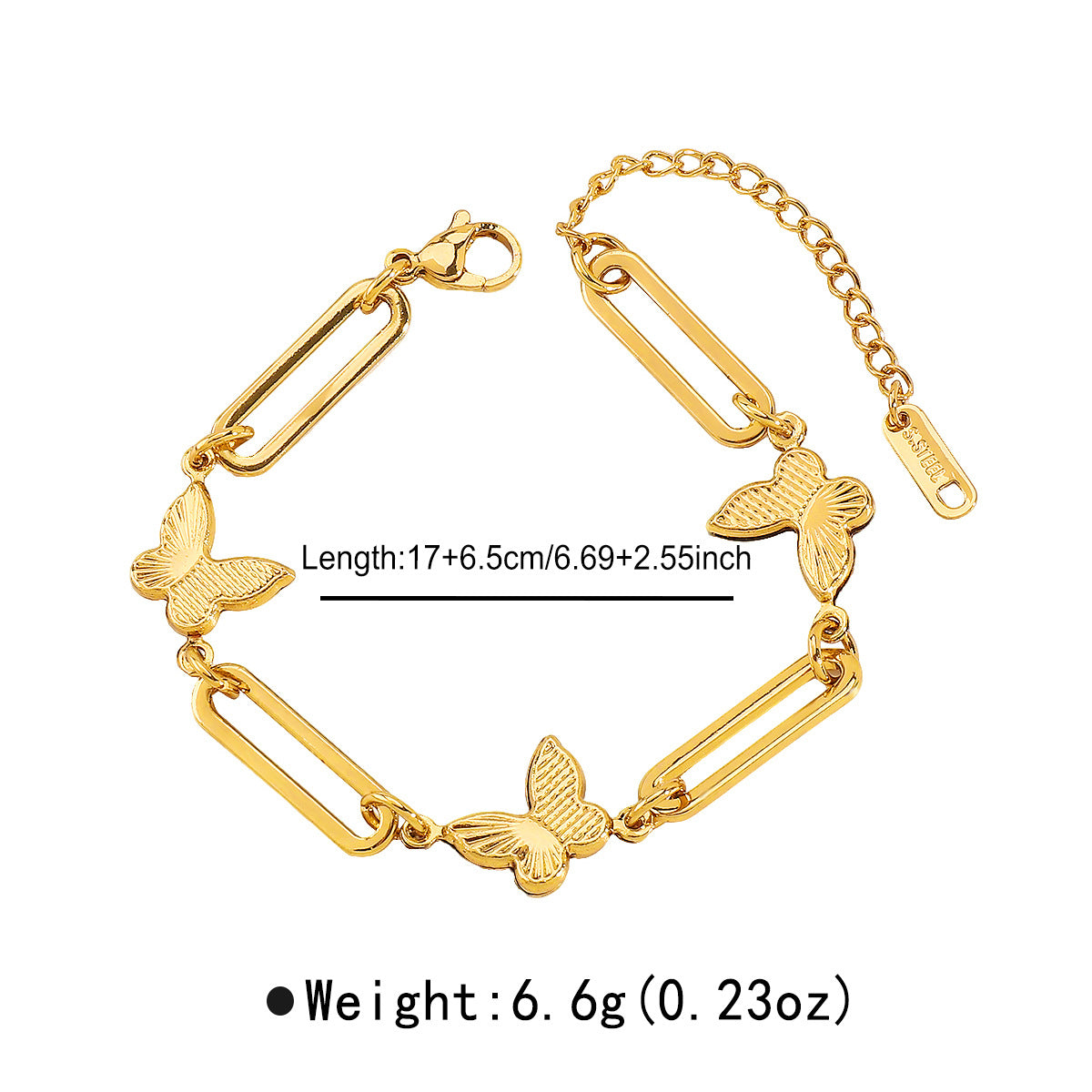 Pulsera geométrica de acero inoxidable chapado para mujer con estilo retro de Instagram y diseño contemporáneo único