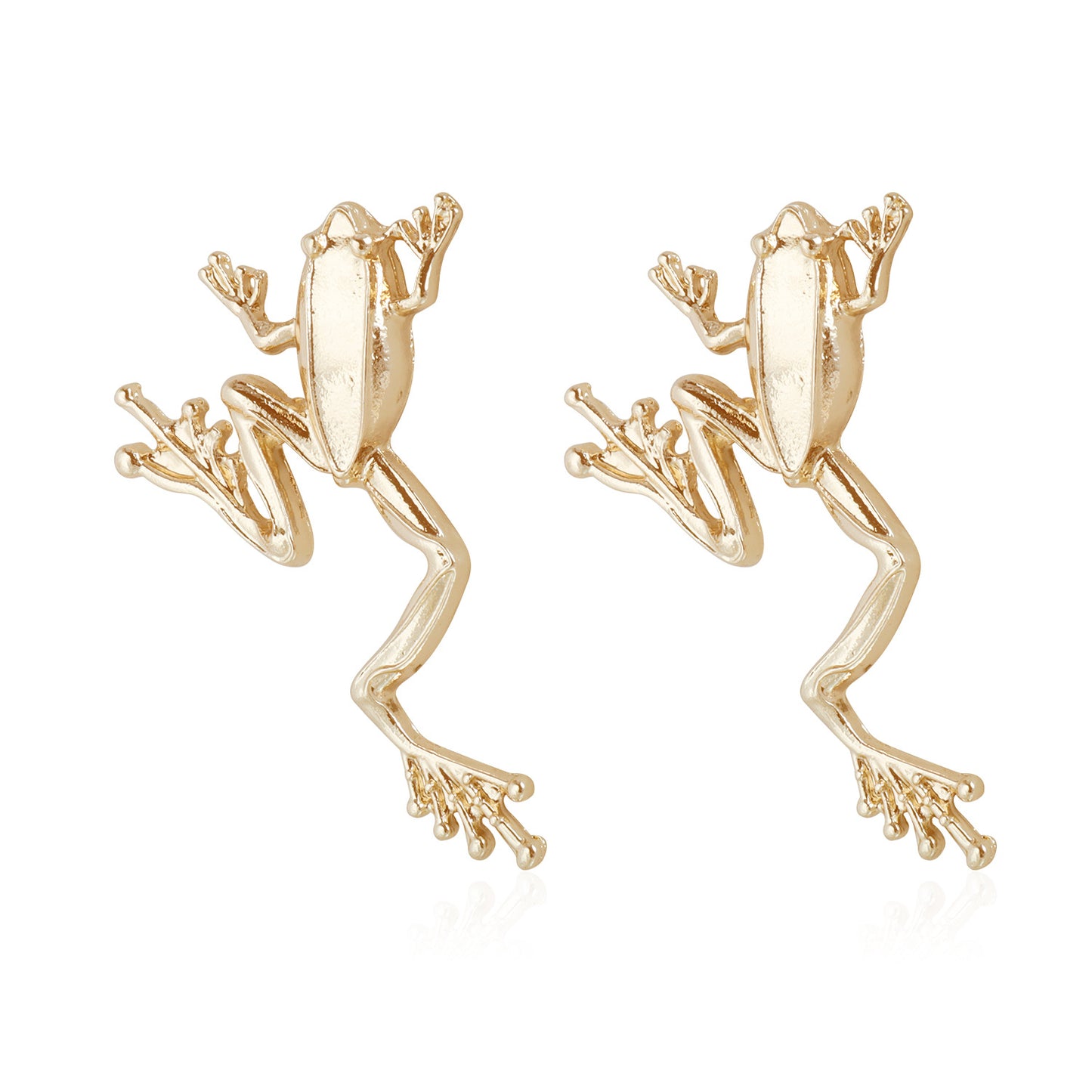 Vintage Sweet Rhinestone Plated Zinc Alloy Frog Stud Earrings for Women