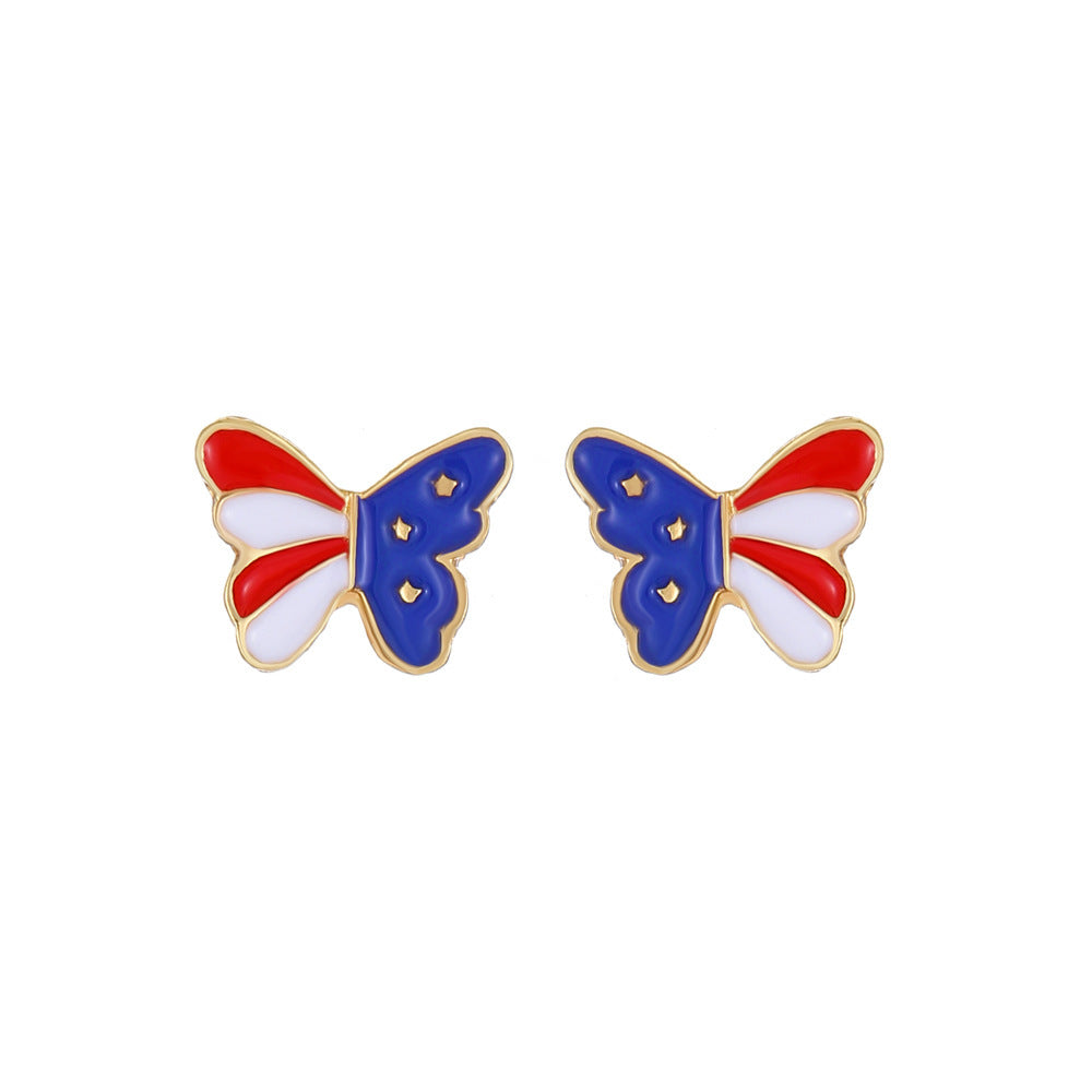 Minimalist Alloy Plated Butterfly Star Bell Earrings for Women