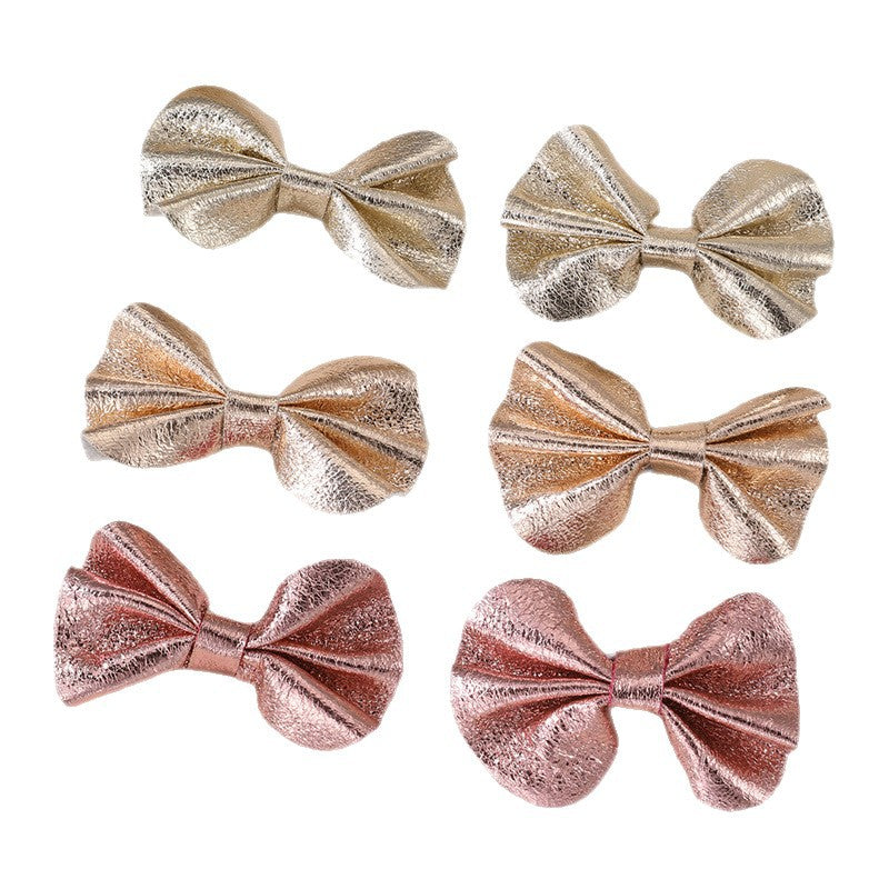 Fermaglio per capelli a forma di fiocco minimalista per ragazze, in resina plastica con dettagli arricciati e a rete
