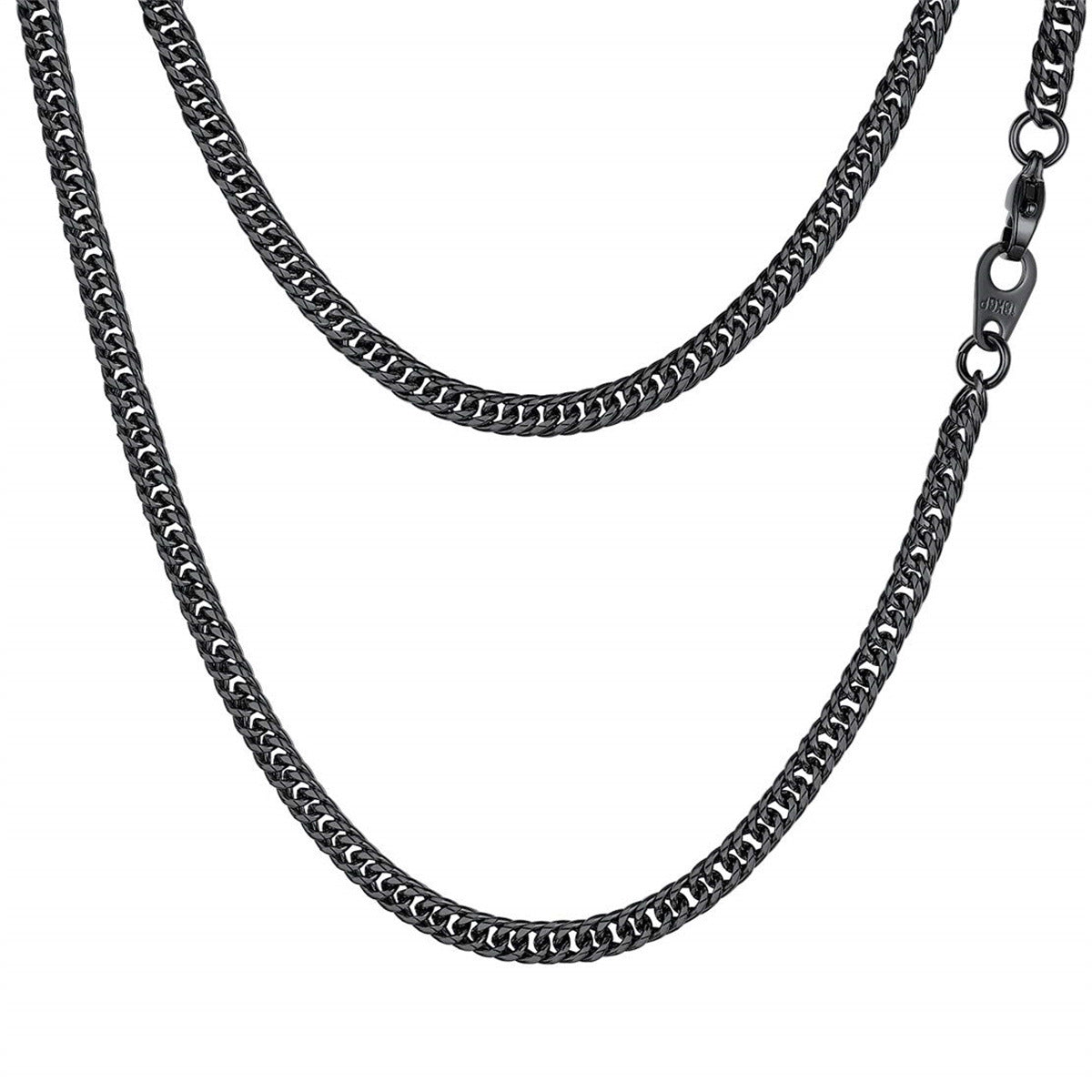 Men's Geometric Cuban Chain Necklace in Stainless Steel with Electroplating Finish for Everyday Wear