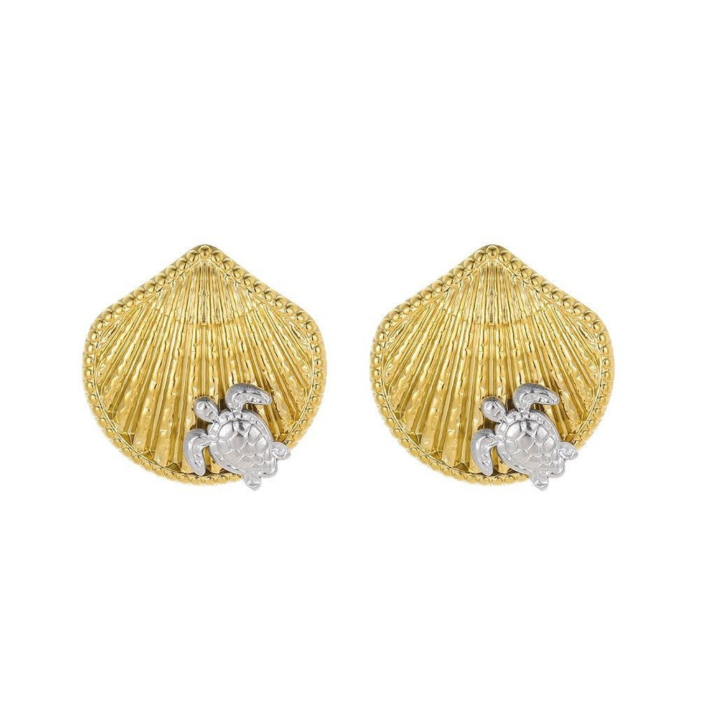 Orecchini da donna minimalisti a forma di stella marina in acciaio inossidabile con finitura galvanica