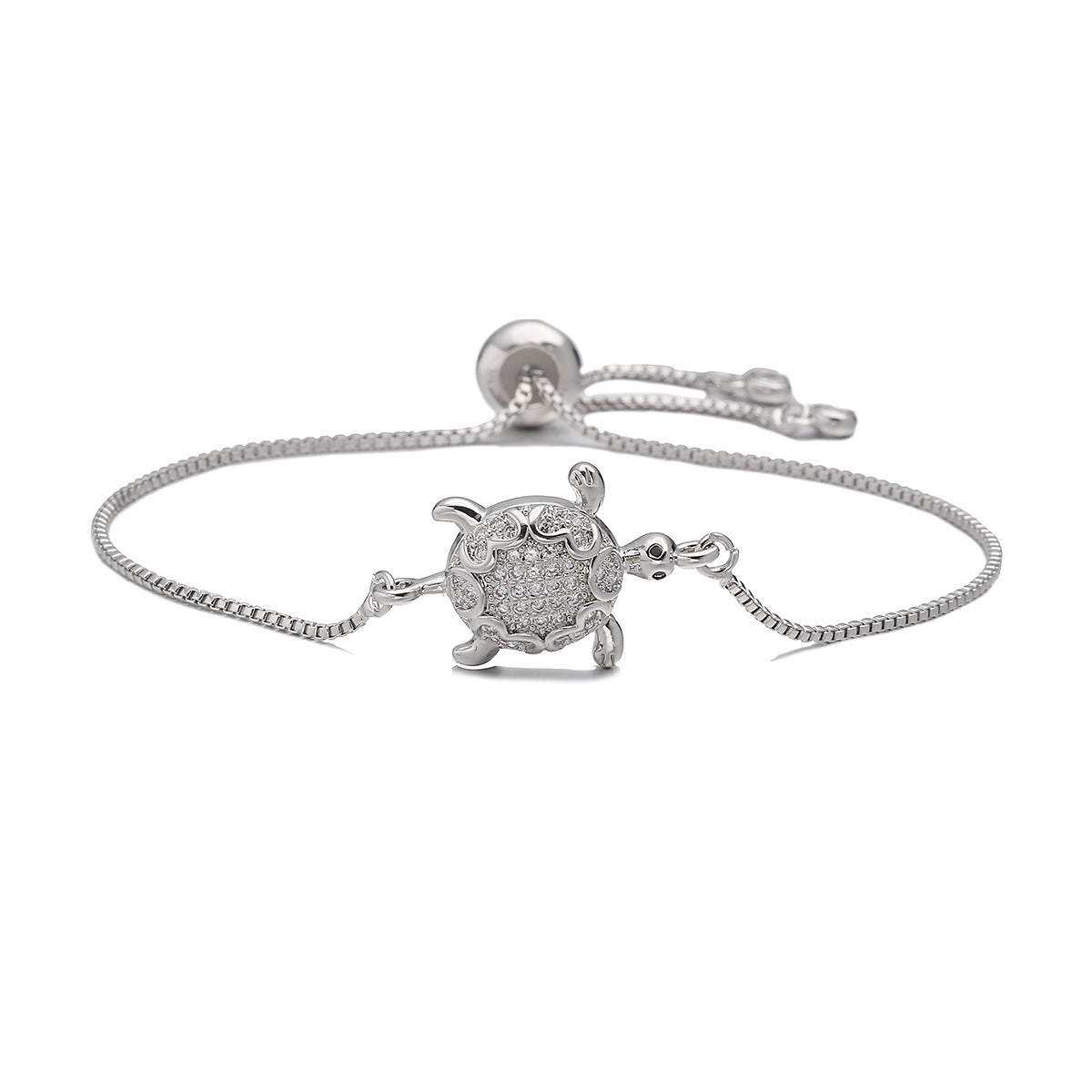 18K Gold Plated Brass Cubic Zirconia Turtle Bracelet for Women
