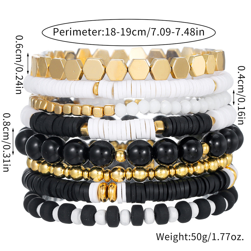 Minimalist Geometric Round Resin Plated Bracelet Unisex Fashion Stackable Bangle