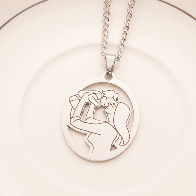 Collana da donna minimalista geometrica in acciaio inossidabile con finitura placcata