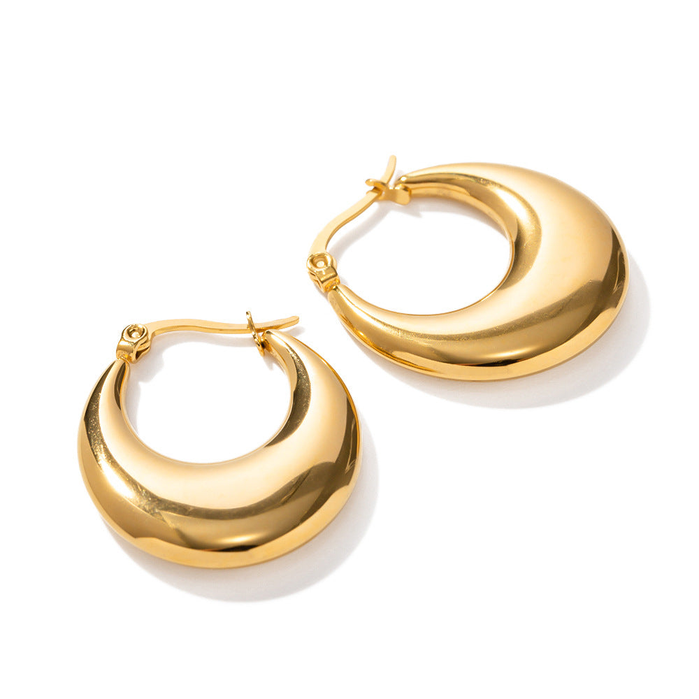 Geometric Stainless Steel Earrings with 18K Gold Plating for Women — Modern Instagram-Inspired Irregular Design Statement Jewelry