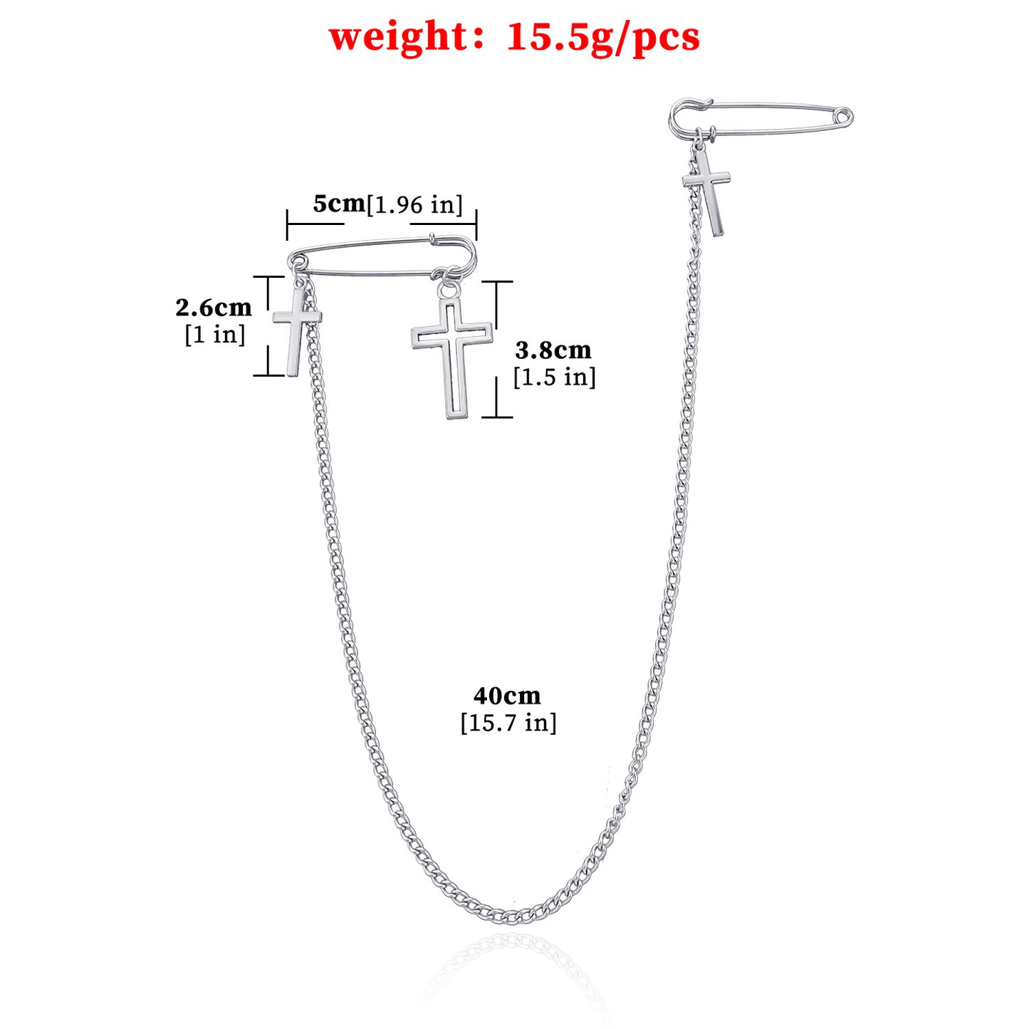 Minimalist Cross Geometric Pendant Brooch Unisex Alloy Plated Jewelry Vintage Fashion Accessory