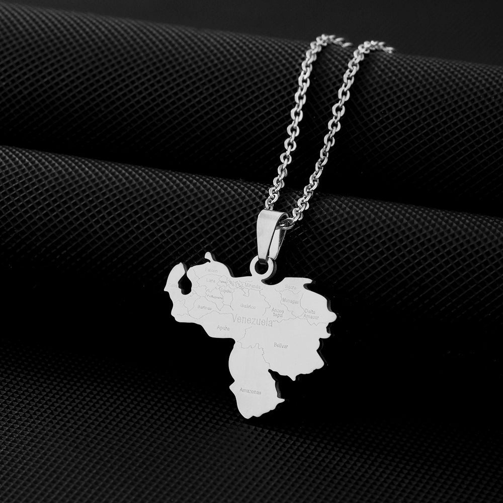 Collar colgante geométrico de acero inoxidable con acabado chapado para uso unisex, a la moda para uso diario