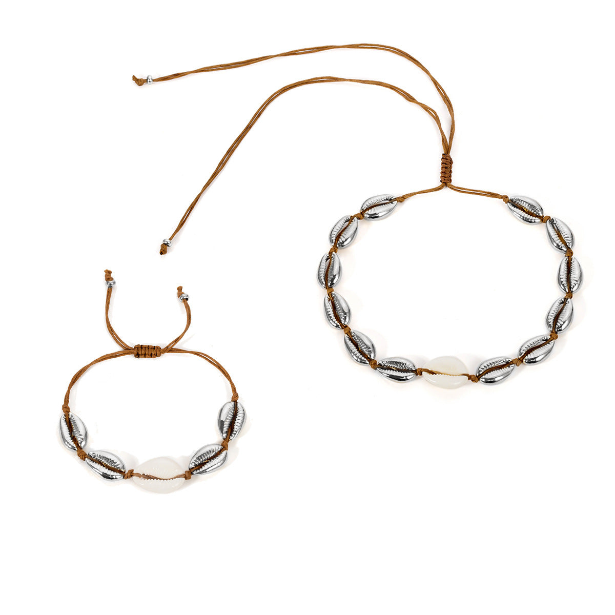 Collar ajustable de aleación con colgante geométrico de concha hecho a mano estilo "Street Snap" a la moda para mujer
