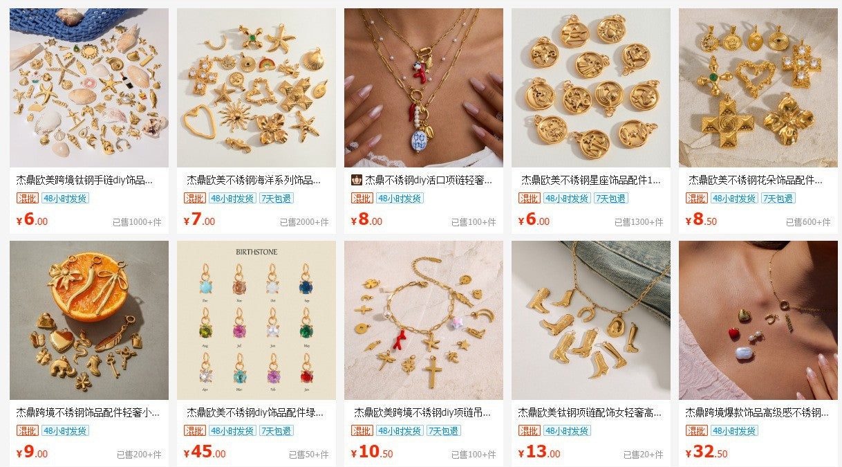 Charm a barra con perle minimalista in acciaio inossidabile per accessori fai-da-te di gioielli da donna
