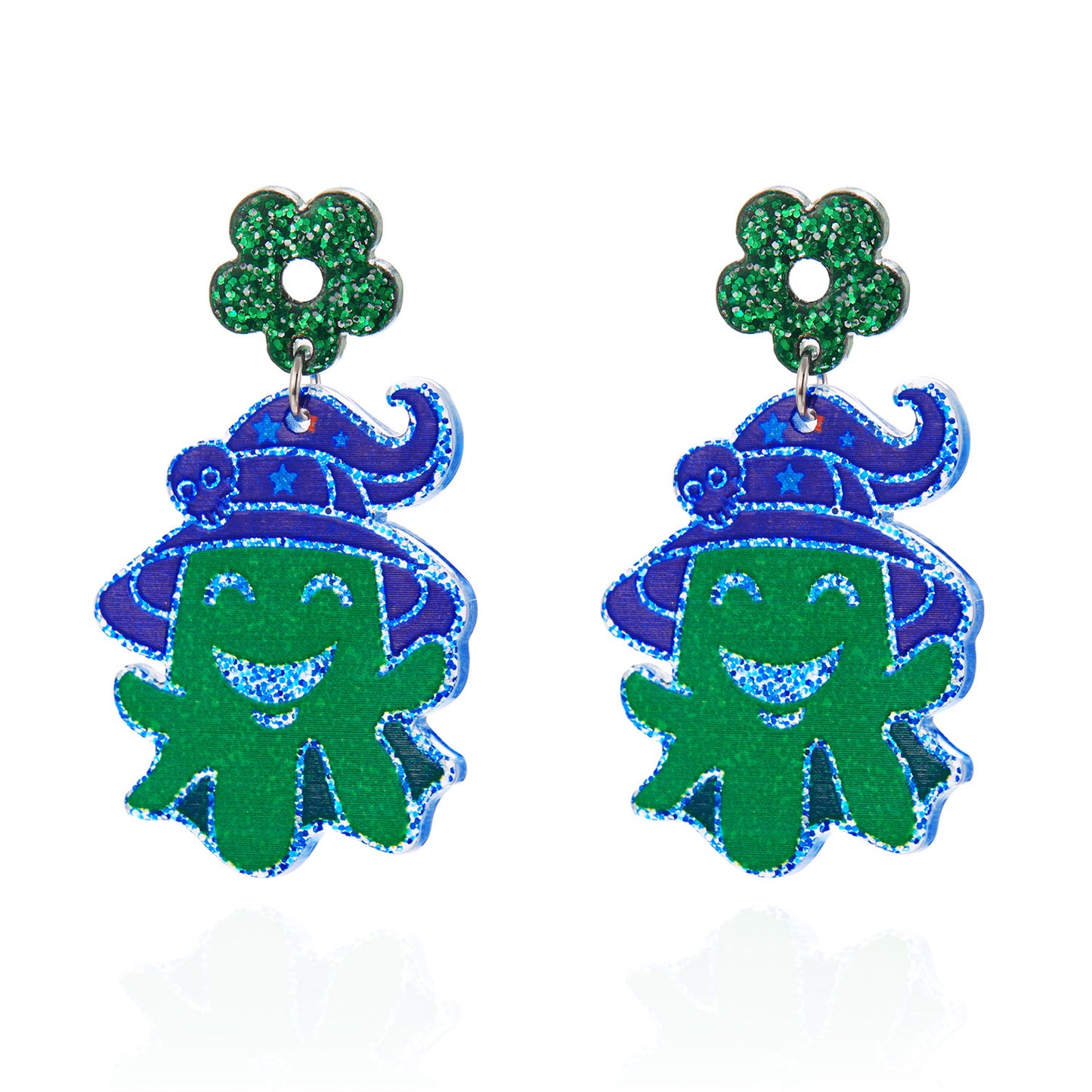 Halloween-Themed Acrylic Earrings with Cartoon Pumpkin and Ghost Design, Electroplated Fashion Jewelry for Women