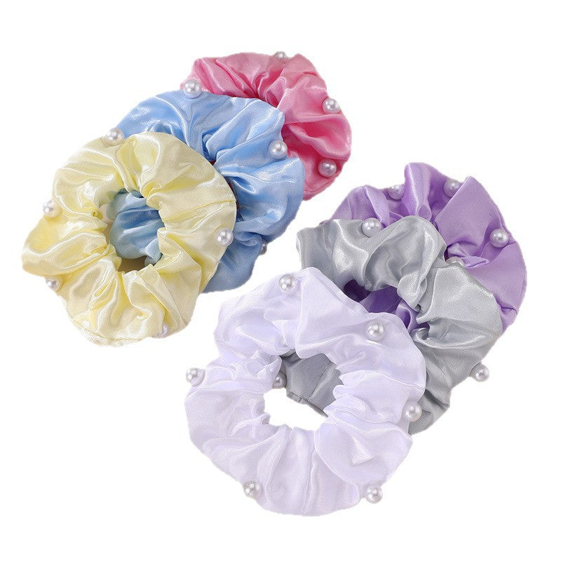 Minimalist Cartoon Character Fabric Scrunchie for Hair Ponytail in Princess Style with Macaron Color Accents