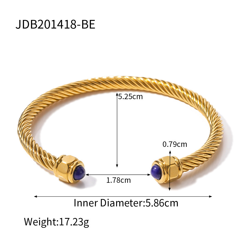 Minimalist C-Shaped Titanium Steel Bracelet for Women with Plated Finish Fashion Streetwear Accessory