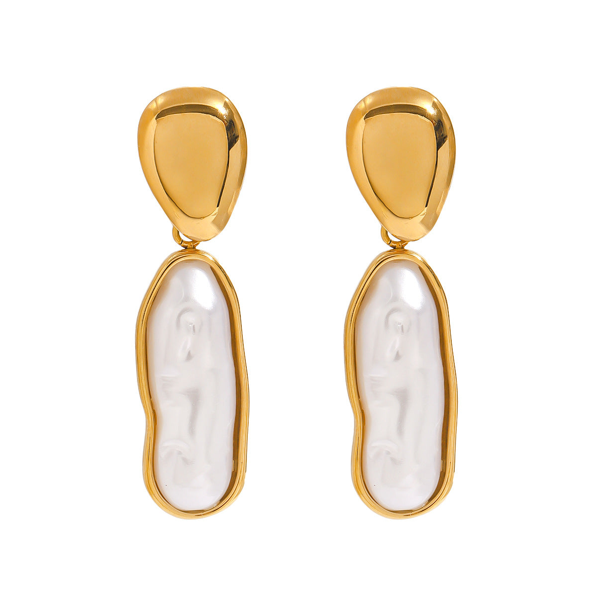 Orecchini a perno geometrici in acciaio inossidabile con finitura galvanica per donna, di lusso, alla moda, da indossare tutti i giorni