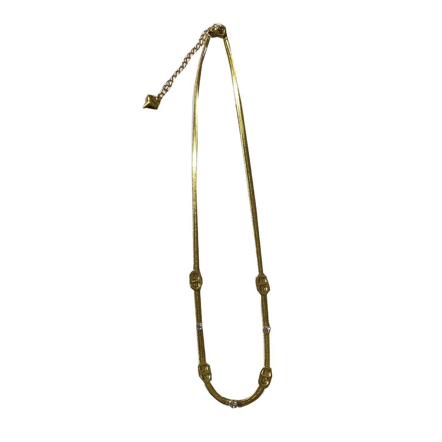 Minimalist Luxury Gold Plated Titanium Steel Letter Necklace with Cubic Zirconia for Unisex