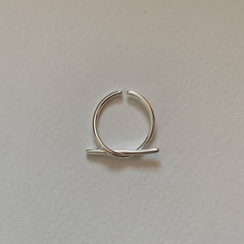 Minimalist Bow Knot Shaped 925 Sterling Silver Open Ring for Women with Clean Line Design