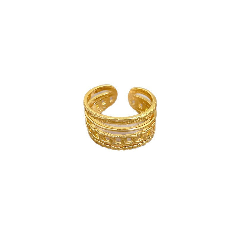 Minimalist Sweet Gold Plated Brass Crown Ring Adjustable Open Band for Women Couples