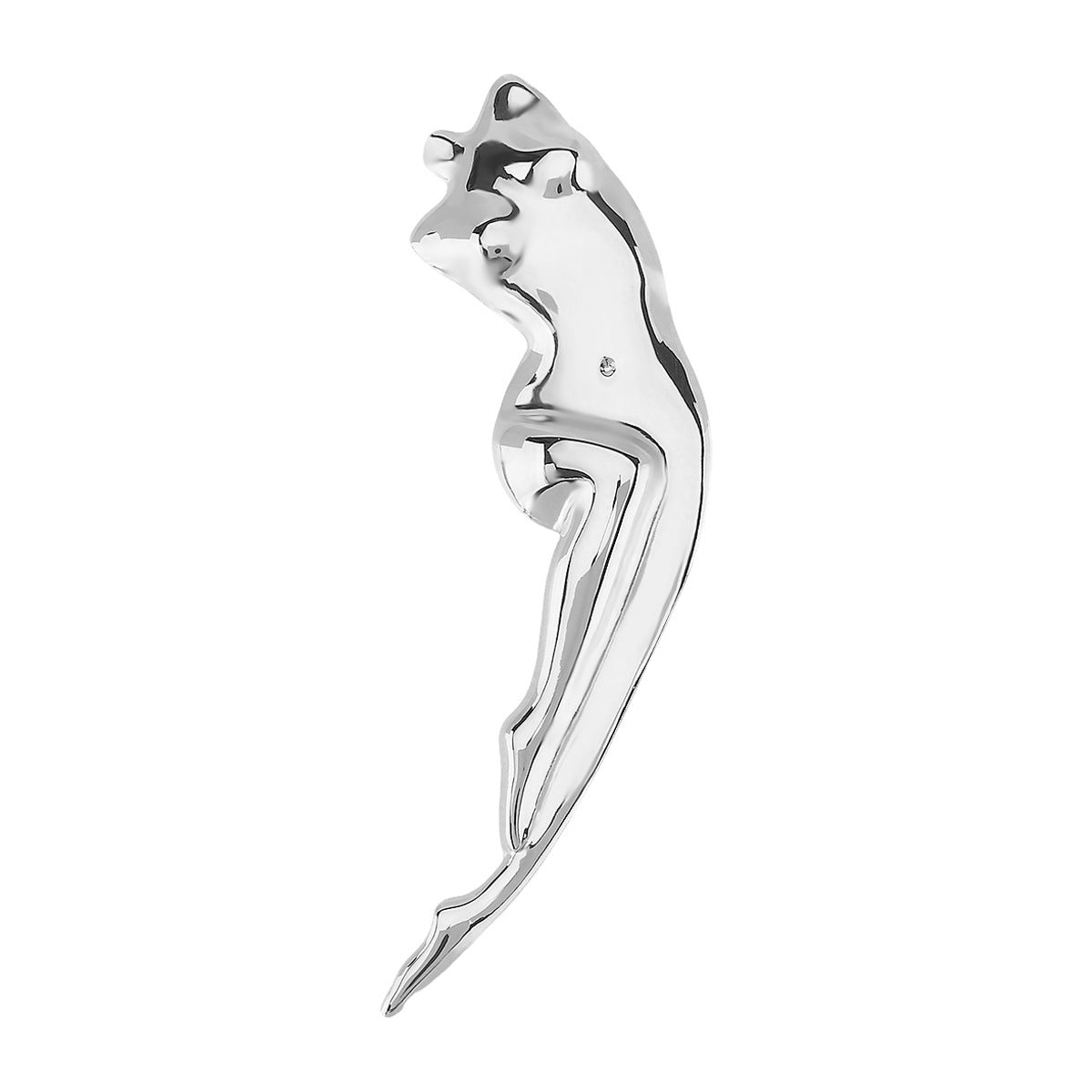 Broche minimalista de figura humana para mujer en acero inoxidable con acabado chapado, elegante pin de solapa para trajes y ropa formal