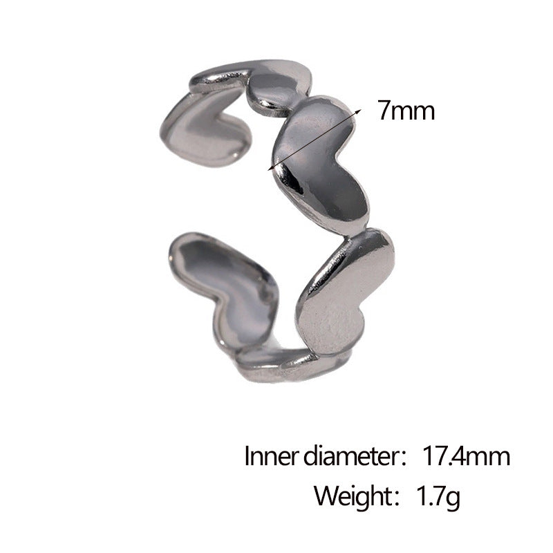 Anello Aperto Geometrico Minimalista Gioielli Moda da Donna in Acciaio Inossidabile Placcato Oro 18K