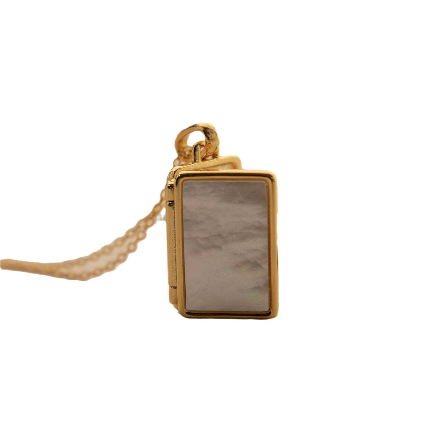 Collana Minimalista con Ciondolo a Conchiglia Geometrico con Chiusura Magnetica per Album Fotografico in Acciaio Inossidabile e Titanio