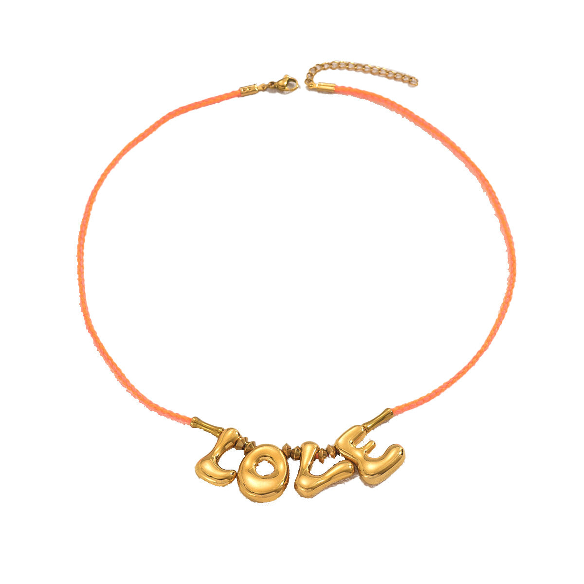 Collar minimalista con colgante de letras LOVE para mujer en aleación con acabado galvanizado, diseño geométrico, cadena de longitud ajustable