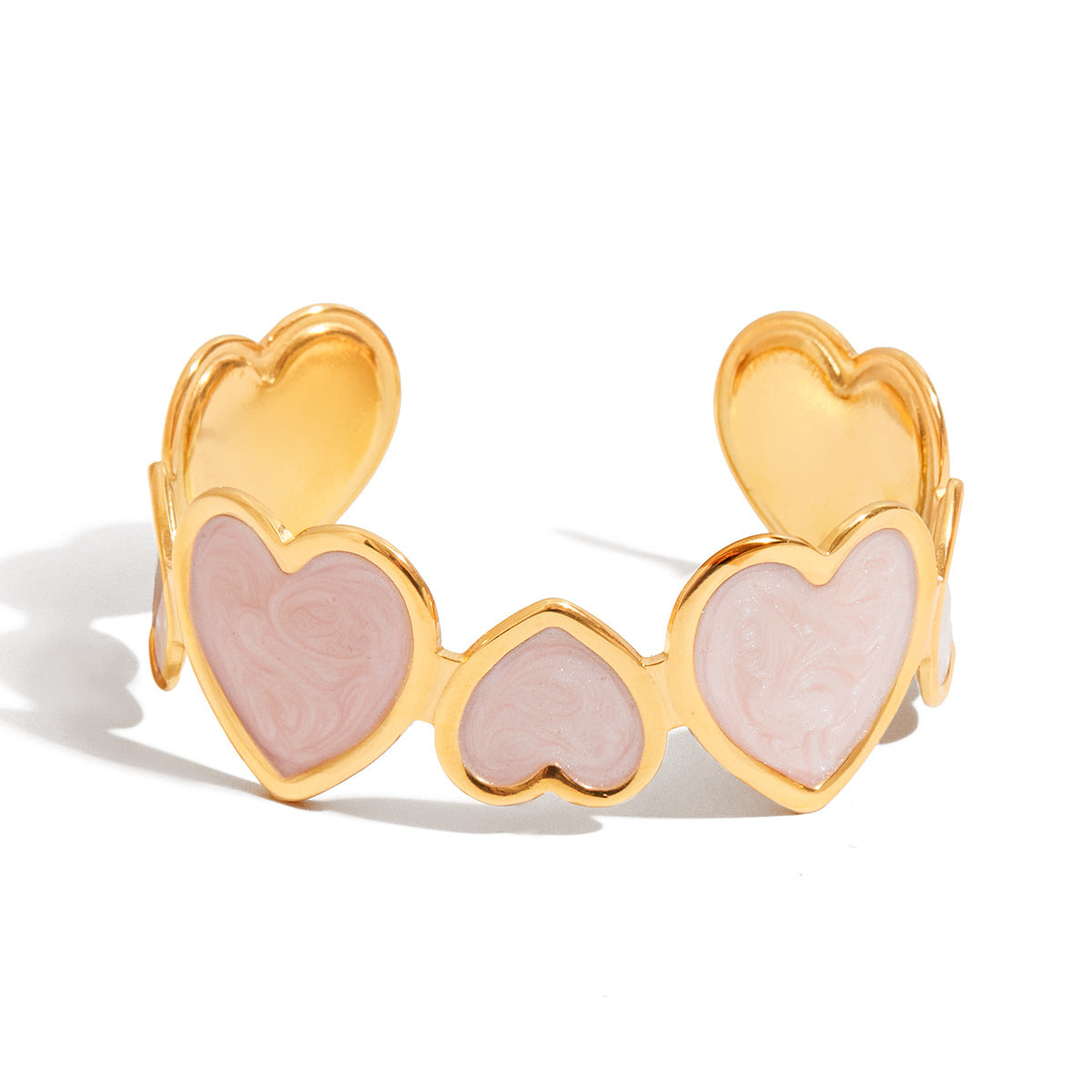 Heart Drip Oil Plated Stainless Steel Bracelet for Women