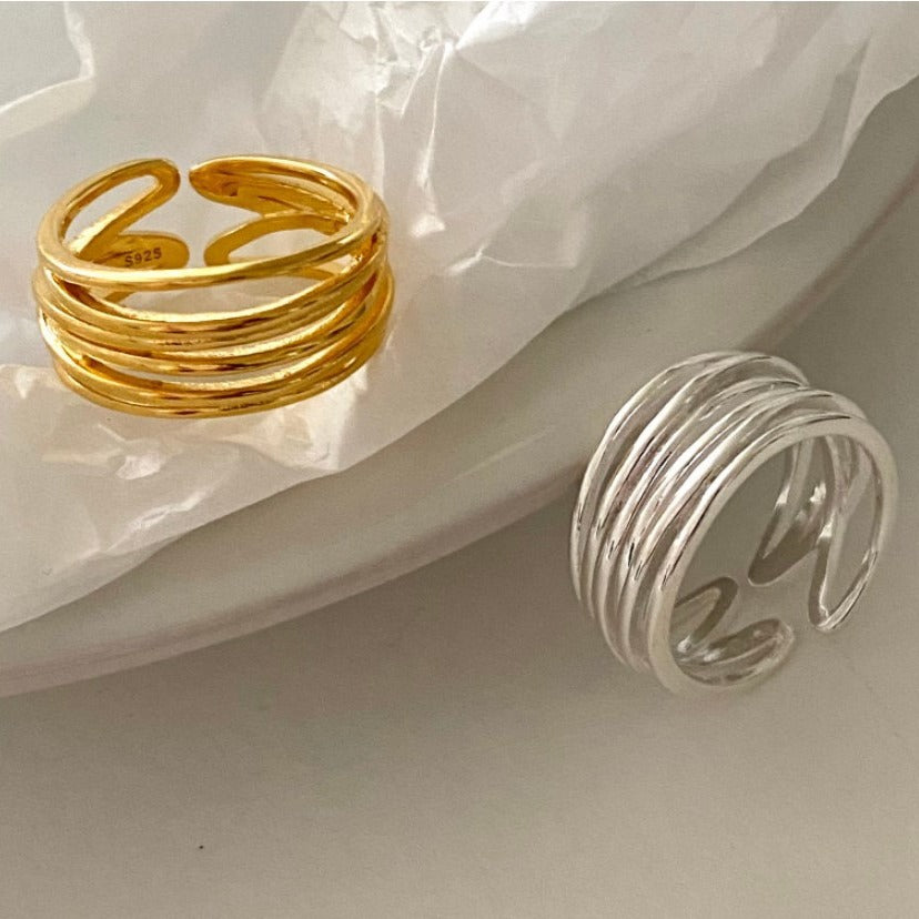 Minimalist 925 Sterling Silver Geometric Heart Ring for Women