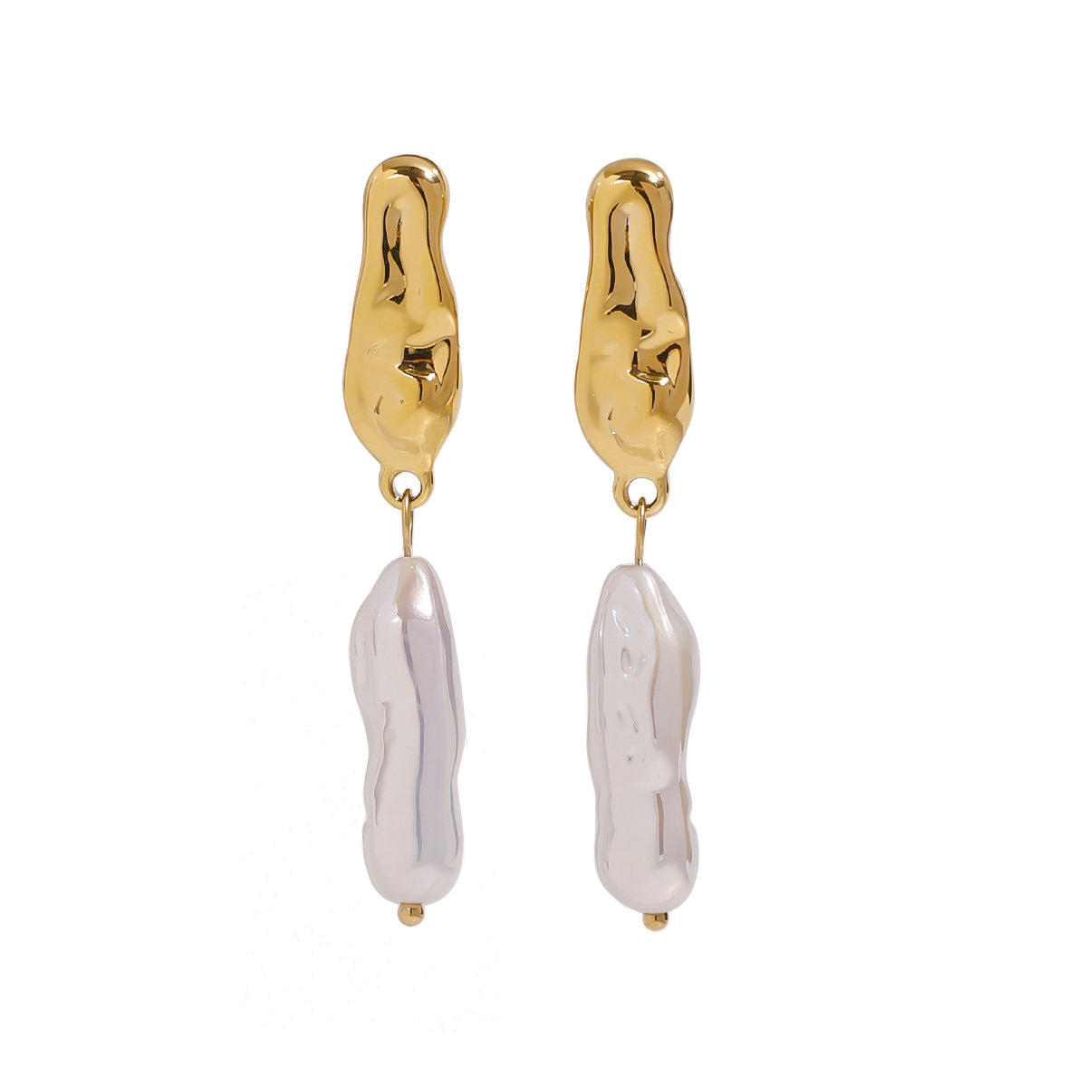 Pendientes de Acero Inoxidable Minimalistas Geométricos con Acabado Chapado para Mujer