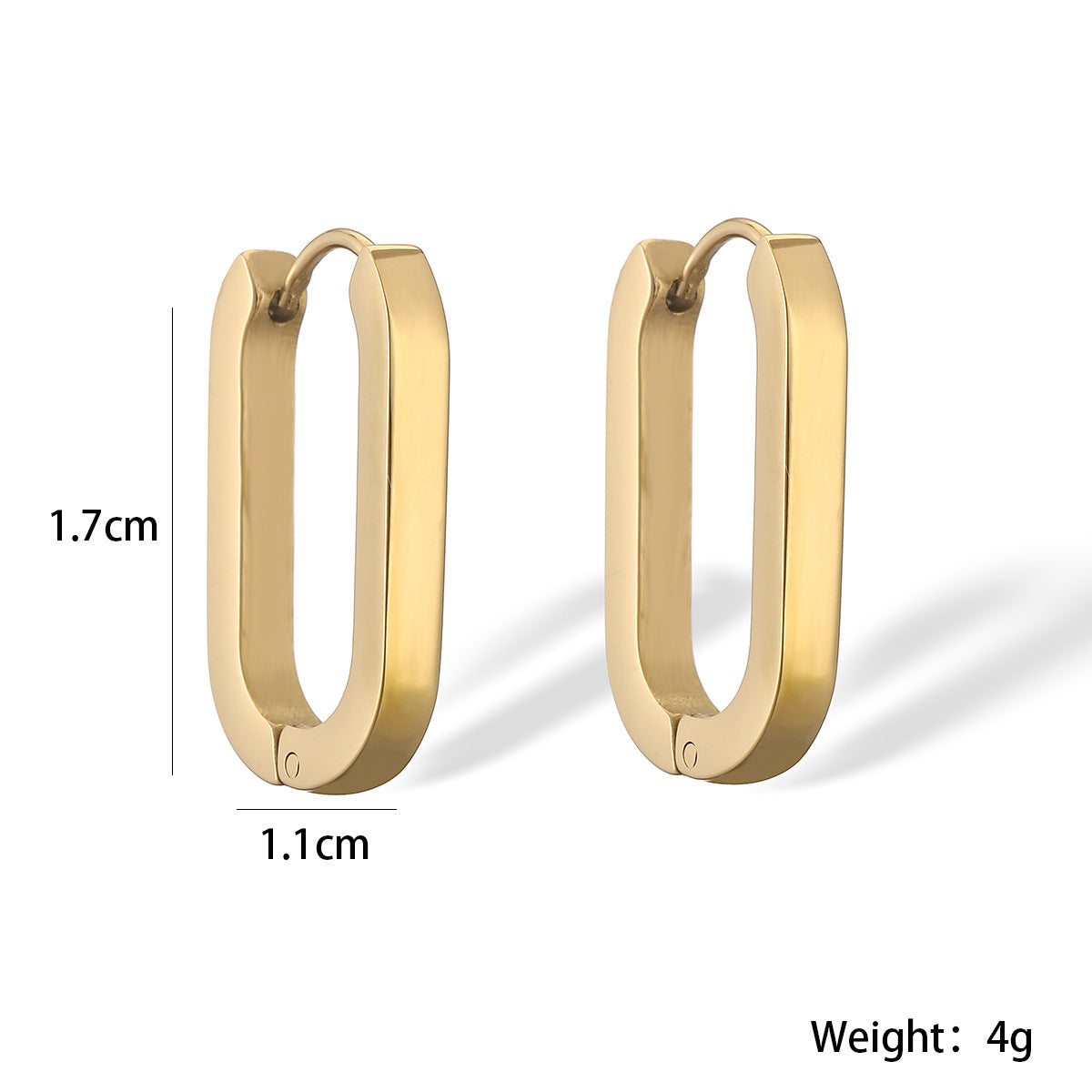 Minimalist 18K Gold Plated Stainless Steel Geometric U-Shaped Earrings for Women