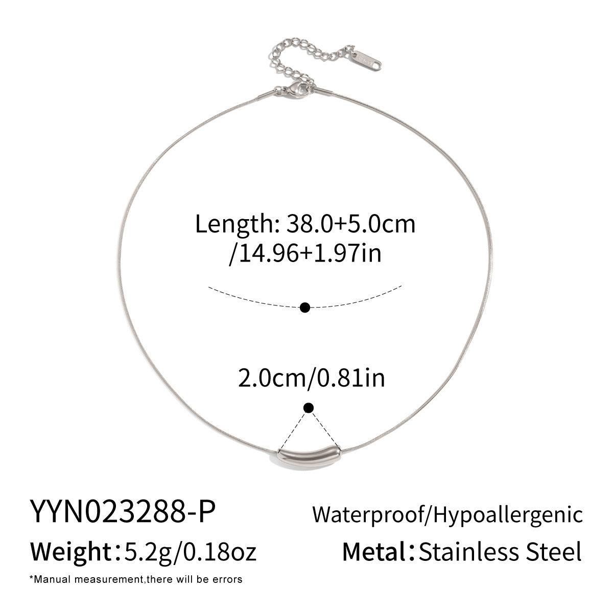 Collana con Ciondolo a Melanzana Minimalista Elegante Geometrico in Acciaio Inossidabile Placcato Oro con Catenina per Donna