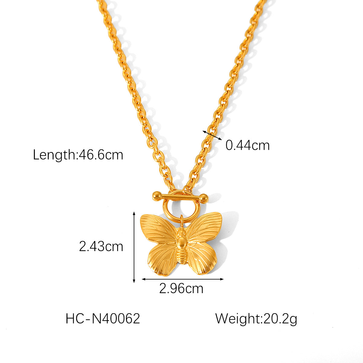 Collar con colgante de mariposa estilo Ins para mujer de acero inoxidable con acabado chapado y detalles de perlas