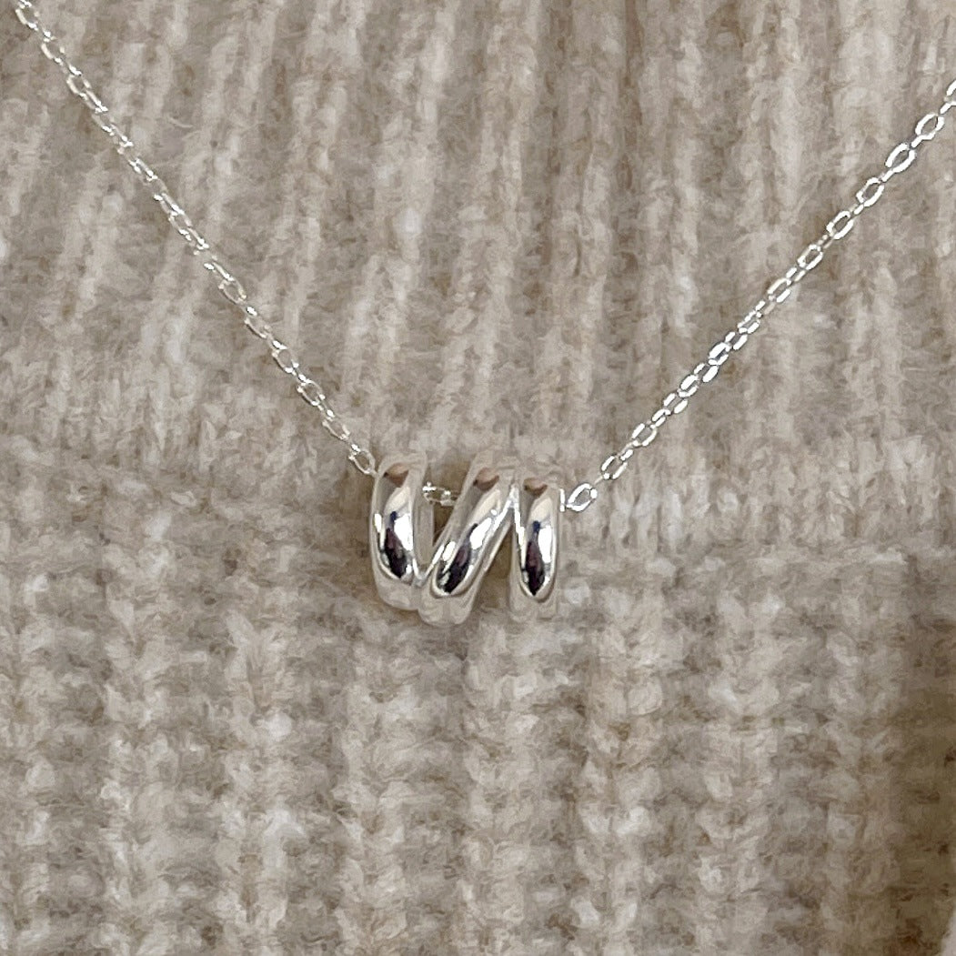 Collana Minimalista Ondulata con Texture Geometrica in Argento Sterling 925 con Finitura Placcata Oro