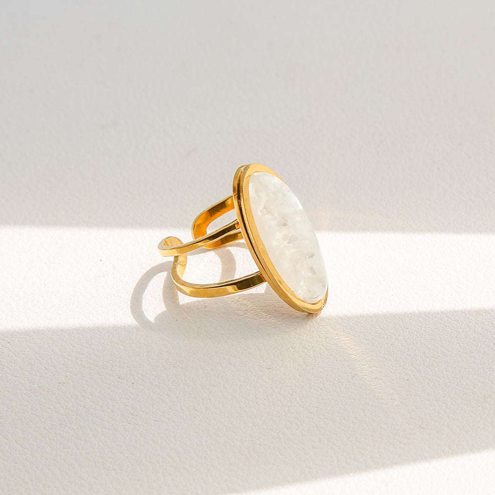 Anello Regolabile Minimalista Geometrico in Acciaio Inossidabile Placcato Oro per Uomo e Donna